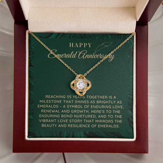 55th Wedding anniversary Gift, Emerald wedding anniversary gift, Wedding Gift, Anniversary milestone gift, Necklace for Wife, for Mom