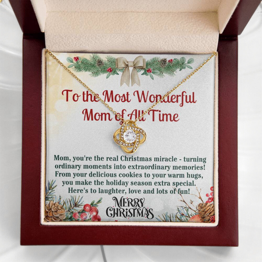 Christmas Gift Necklace For Mom - Gift For Mom - Merry Christmas Mom Necklace - Mother Christmas Necklace With Message Card - Mom Gift