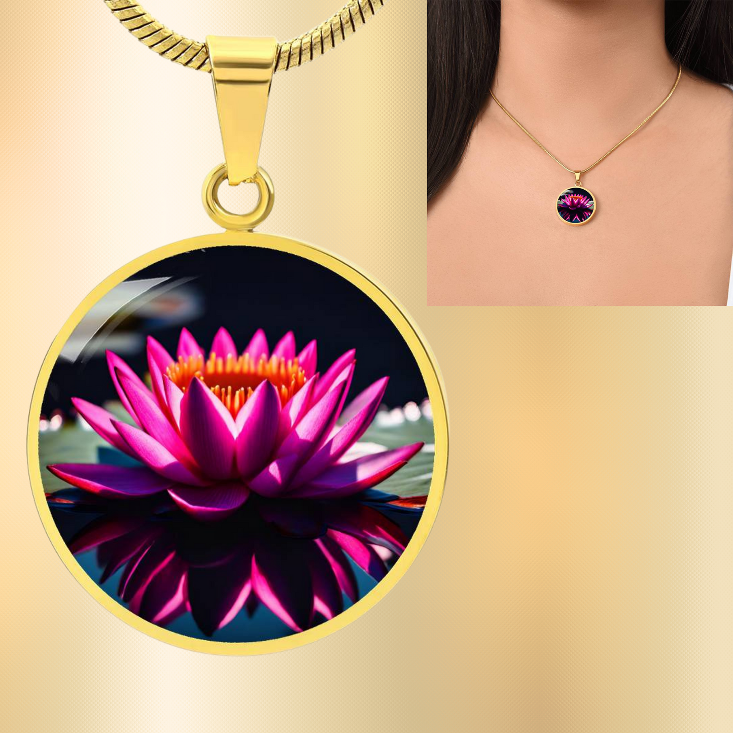 July Birth Month Flower Necklace Botanical Jewelry Necklace Water Lily Gold Flower Pendant Jewelry Plant Lover Gift Unique Gift For Her