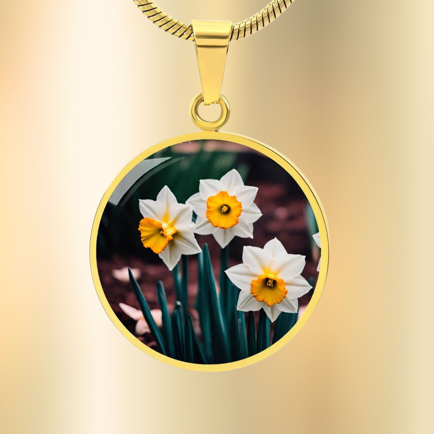 Narcissus Necklace Birth Month Flower Jewelry Plant Lover Gift Botanical Jewelry Pendant December Necklace Valentines Day Gift For Her