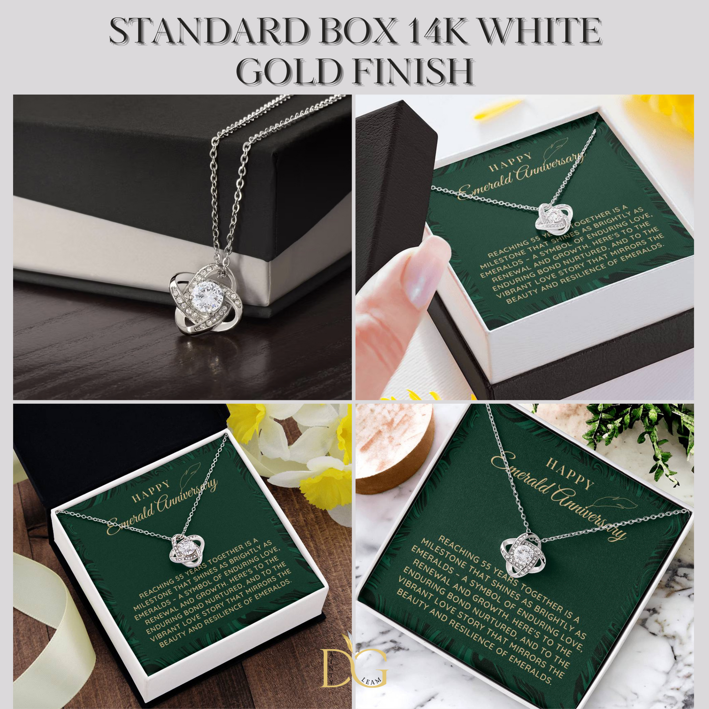 55th Wedding anniversary Gift, Emerald wedding anniversary gift, Wedding Gift, Anniversary milestone gift, Necklace for Wife, for Mom