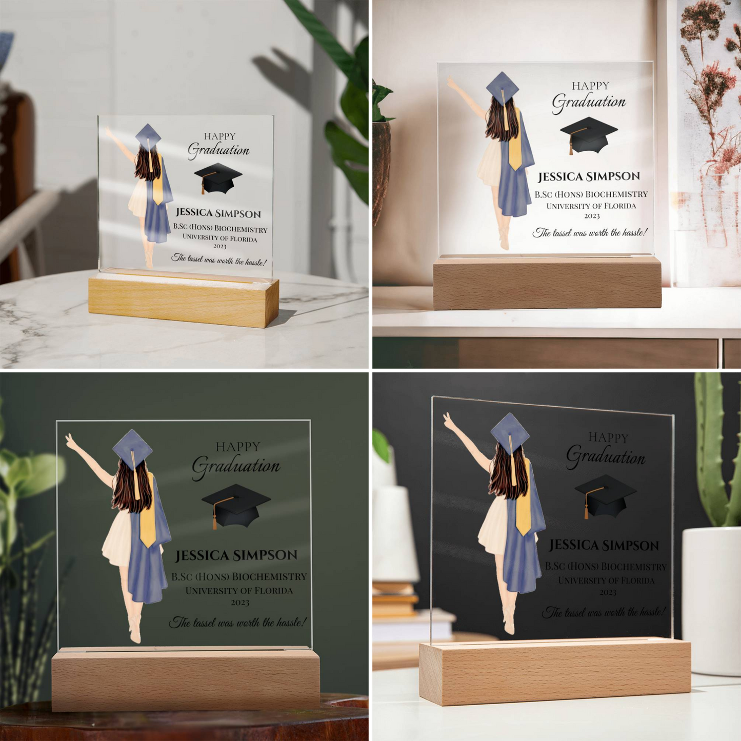 Female Personalised Graduation Gift, Congratulations, Class of 2023 Any Year, Graduation Gift for Daughter, Sister, Girlfriend, Acrylic