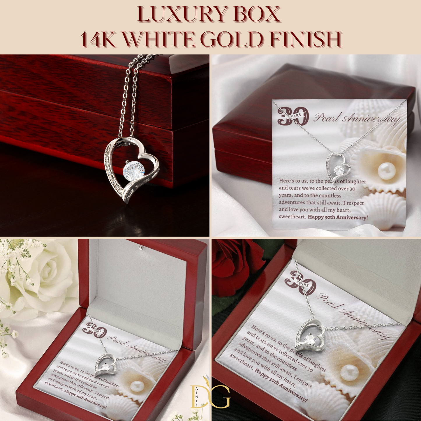 Partner Necklace for 30th Anniversary, 30th Wedding Anniversary gift for Wife, Pearl Wedding Anniversary, Gift for Wife on 30th Anniversary