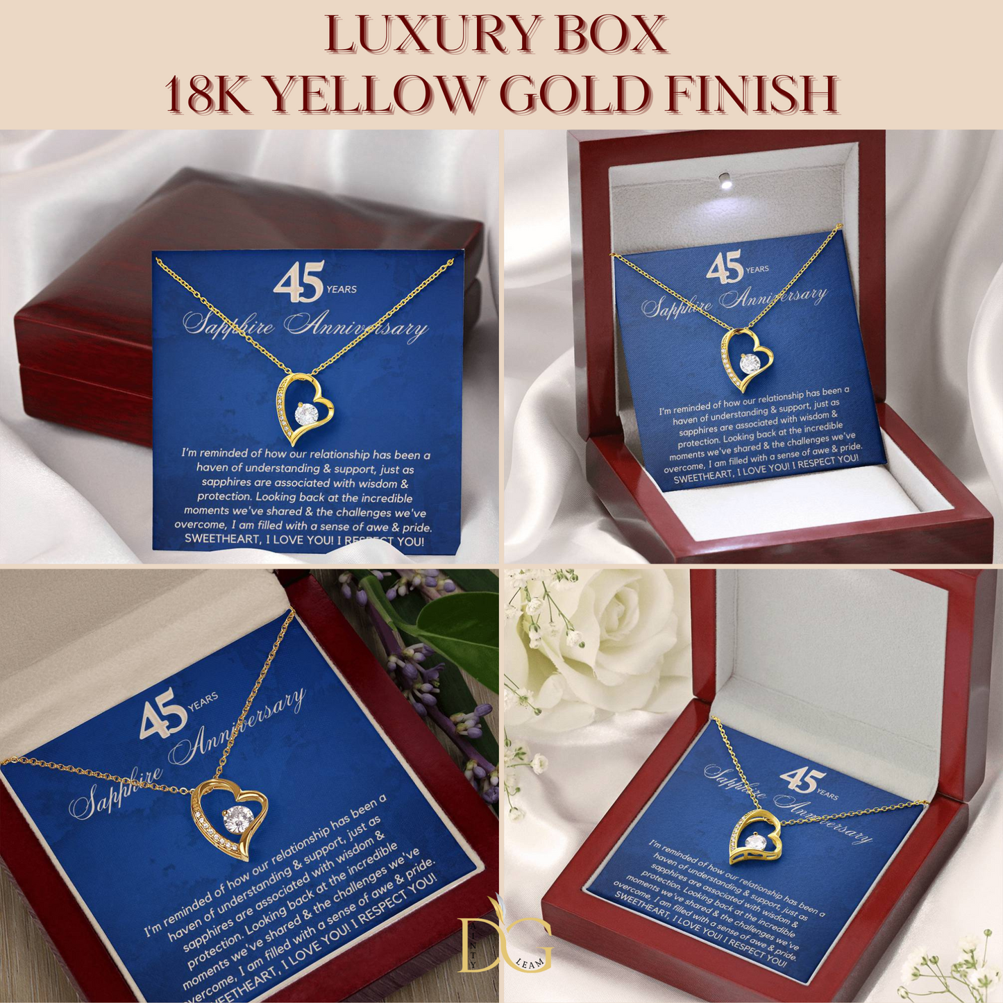 45th ANNIVERSARY GIFT, 45 Year Anniversary, Anniversary Gifts, Anniversary Gift, 45th Anniversary, 45 Anniversary, To My Wife Necklace