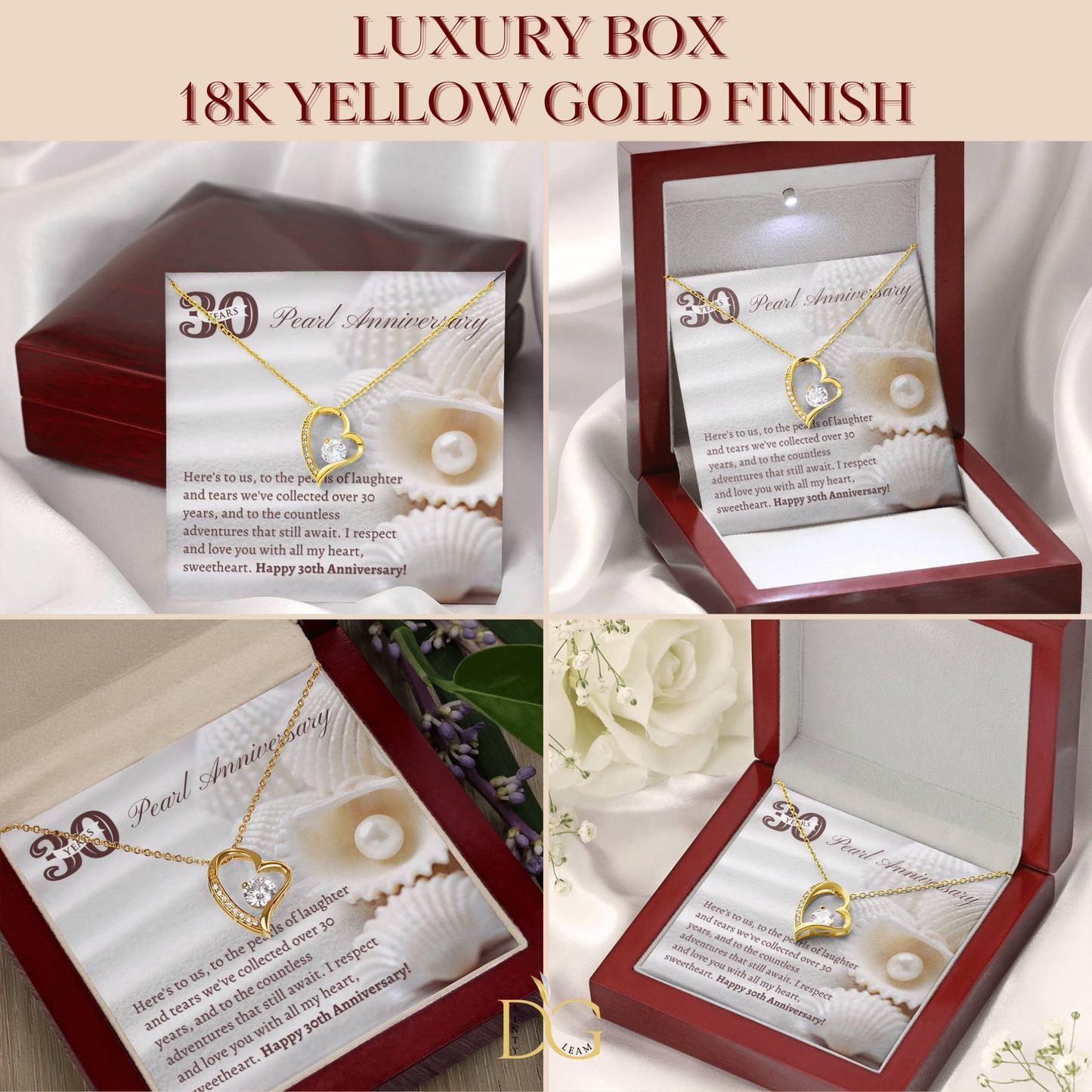 Partner Necklace for 30th Anniversary, 30th Wedding Anniversary gift for Wife, Pearl Wedding Anniversary, Gift for Wife on 30th Anniversary