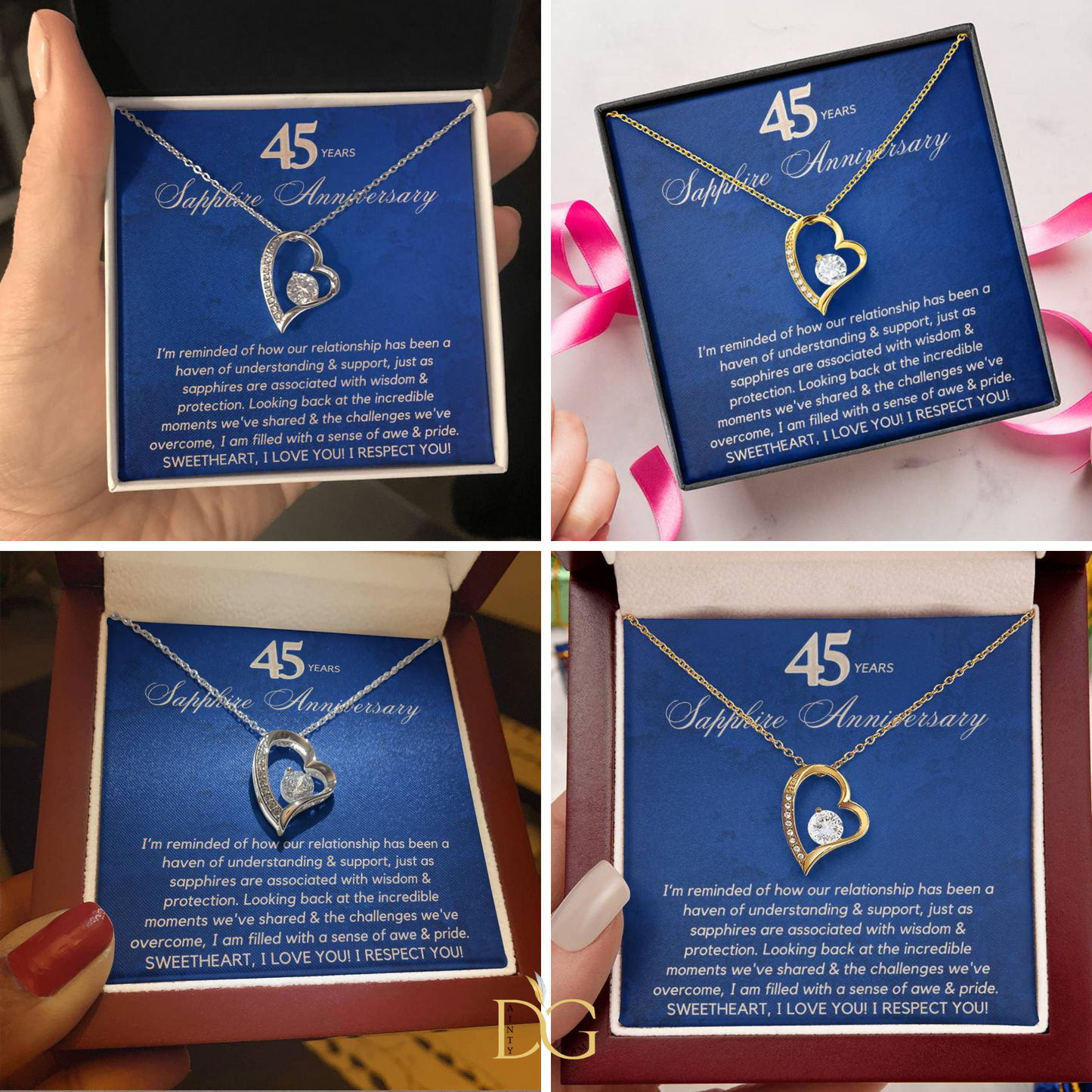 45th ANNIVERSARY GIFT, 45 Year Anniversary, Anniversary Gifts, Anniversary Gift, 45th Anniversary, 45 Anniversary, To My Wife Necklace