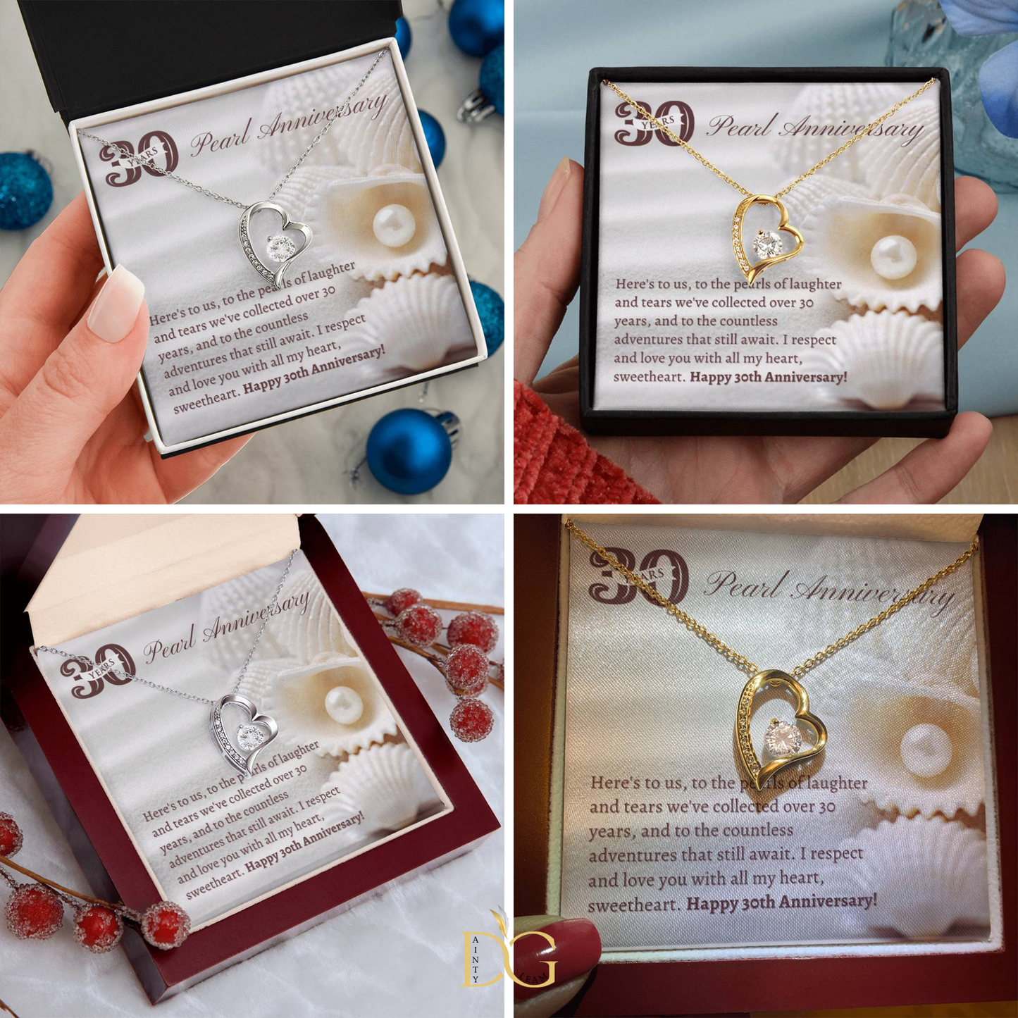 Partner Necklace for 30th Anniversary, 30th Wedding Anniversary gift for Wife, Pearl Wedding Anniversary, Gift for Wife on 30th Anniversary