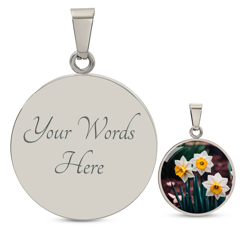Narcissus Necklace Birth Month Flower Jewelry Plant Lover Gift Botanical Jewelry Pendant December Necklace Valentines Day Gift For Her