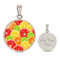 Cute Fruit Design Necklace Jewelry, Food Strawberry Blueberry Raspberry Lemon Peach Orange Necklace, Silver Necklace 18k Gold Plated Pendant