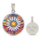 April Birth Month Flower Pendant Necklace Daisy Floral Trippy Art Necklace Gift for Her Daisies Vintage rave birthflower, Groovy Boho Hippie