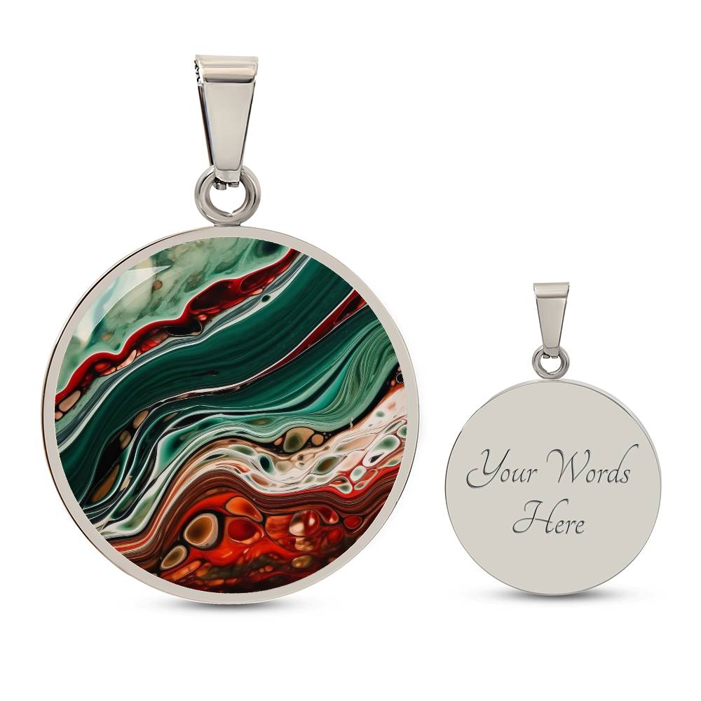 Pendant Necklace Marble Beauty Mesmerizing 3D imagination elegance Captivating Swirling Pattern Texture Ethereal Atmosphere Artistic Wonder
