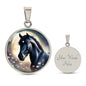 Black Stallion Pendant Necklace Horse Chinese Zodiac Animal Pendant 3D Dreamy Pony Art Jewelry Horse Lover Gift Dream Spirit Animal
