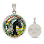 Black Stallion Pendant Necklace Horse Chinese Zodiac Animal Pendant Stained Glass Pony Art Jewelry Horse Lover Gift Dream Spirit Animal