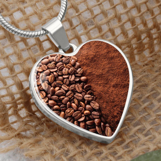 Coffee Bean Coffee Powder Necklace, Coffee Lover Pendant Jewelry, Gift for Caffeine Addicts, Personalised Engraving Necklace, Roasted Coffee