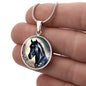 Black Stallion Pendant Necklace Horse Chinese Zodiac Animal Pendant 3D Dreamy Pony Art Jewelry Horse Lover Gift Dream Spirit Animal