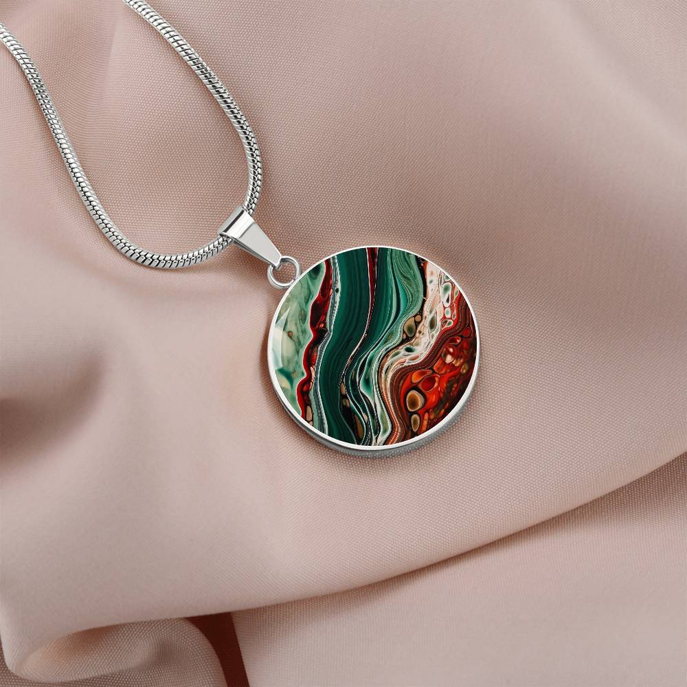 Pendant Necklace Marble Beauty Mesmerizing 3D imagination elegance Captivating Swirling Pattern Texture Ethereal Atmosphere Artistic Wonder