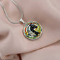 Black Stallion Pendant Necklace Horse Chinese Zodiac Animal Pendant Stained Glass Pony Art Jewelry Horse Lover Gift Dream Spirit Animal