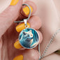 White Arctic Fox Engraved Celtic Native American Zodiac Animal Charm Pendant Personalized Necklace Protection Spirit Companion Jewelry Gift