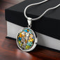 Elephant Faux Stained Glass Personalized Pendant Necklace Gift For Exotic Animal Lover Jewelry For Birthday Gift For Daughter Christmas Gift