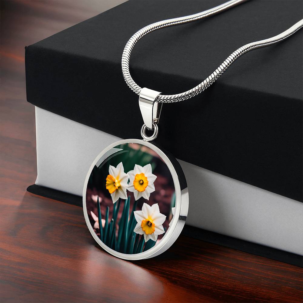 Narcissus Necklace Birth Month Flower Jewelry Plant Lover Gift Botanical Jewelry Pendant December Necklace Valentines Day Gift For Her