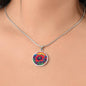 August Birthflower Poppy Trippy 70s 80s Art Pendant Necklace, Boho hippie Retro Poppies Floral Jewelry, Groovy Vintage Art Gift for Her