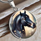 Black Stallion Pendant Necklace Horse Chinese Zodiac Animal Pendant 3D Dreamy Pony Art Jewelry Horse Lover Gift Dream Spirit Animal