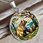 Mama Bear and Cub Stained Glass Personalized Pendant Necklace Gift For Mom Grandma Jewelry Momma Bear Baby Shower Gifts For Birthday