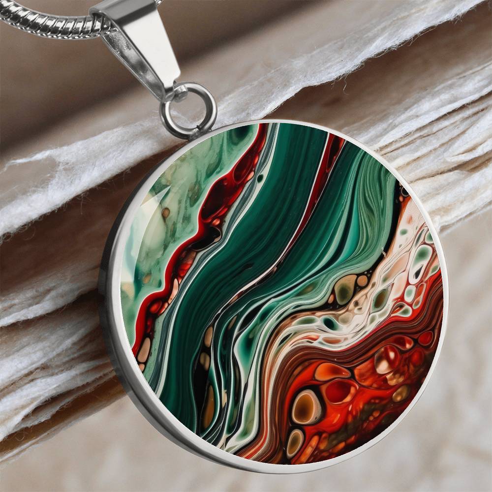 Pendant Necklace Marble Beauty Mesmerizing 3D imagination elegance Captivating Swirling Pattern Texture Ethereal Atmosphere Artistic Wonder