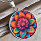 Sakura Pendant Necklace, April Birth Month Flower, Aries Taurus Birthday Gifts, Birthflower Pendant Necklace Jewelry, Floral Trippy Art