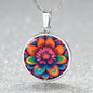 Sakura Pendant Necklace, April Birth Month Flower, Aries Taurus Birthday Gifts, Birthflower Pendant Necklace Jewelry, Floral Trippy Art