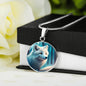 White Arctic Fox Engraved Celtic Native American Zodiac Animal Charm Pendant Personalized Necklace Protection Spirit Companion Jewelry Gift