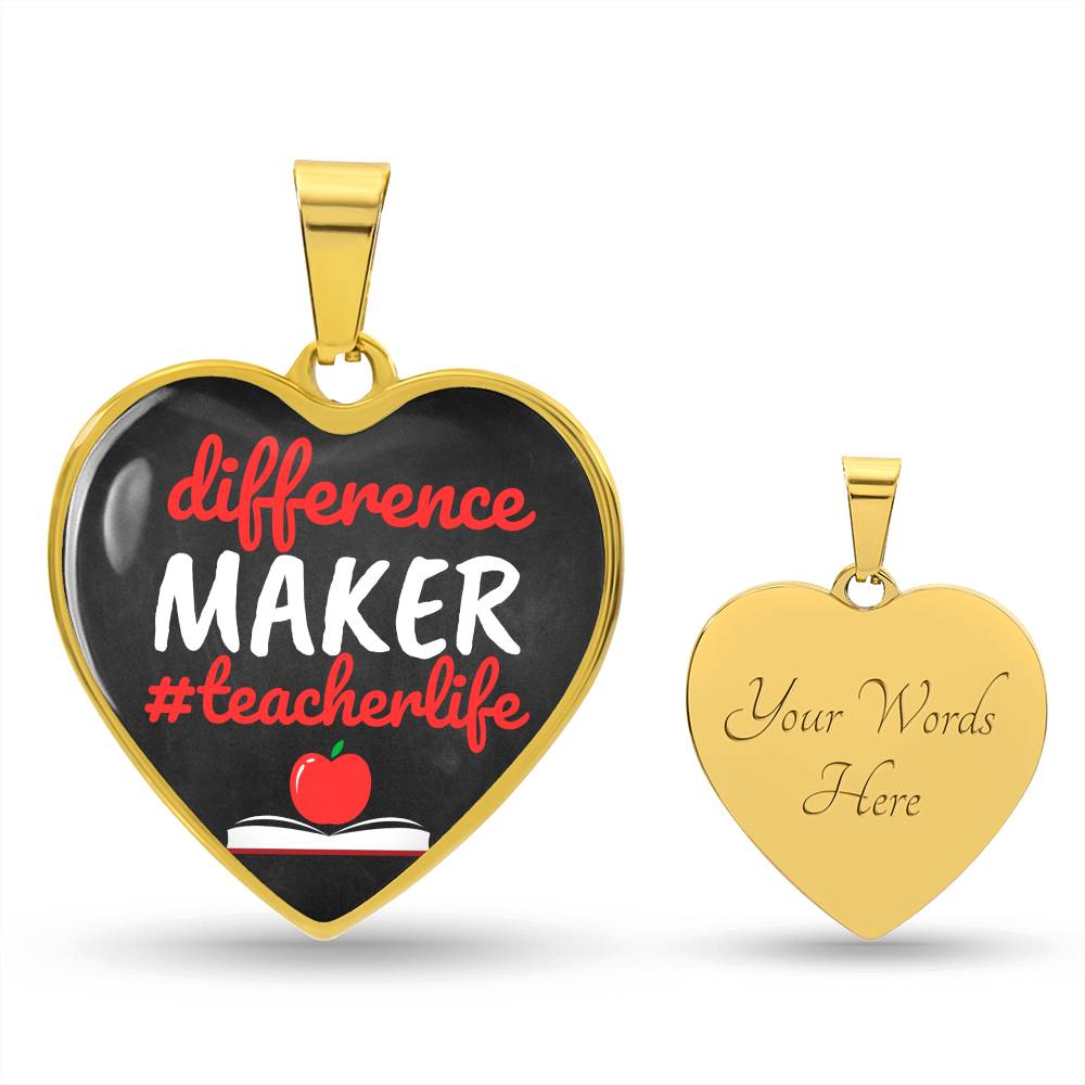 Personalized Teacher Appreciation Gifts, Gift for Best Teacher, Back To School Teacher Life Pendant Necklace, Teacher Gifts For Graduation