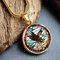 Bald Eagle Stained Glass Art Pendant Necklace Native American Jewelry Gift Zodiac Bird Charm Celtic Spirit Strength Gift for Her Mother Wife
