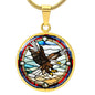 Bald Eagle Stained Glass Art Pendant Necklace Native American Jewelry Gift Zodiac Bird Charm Celtic Spirit Strength Gift for Her Mother Wife