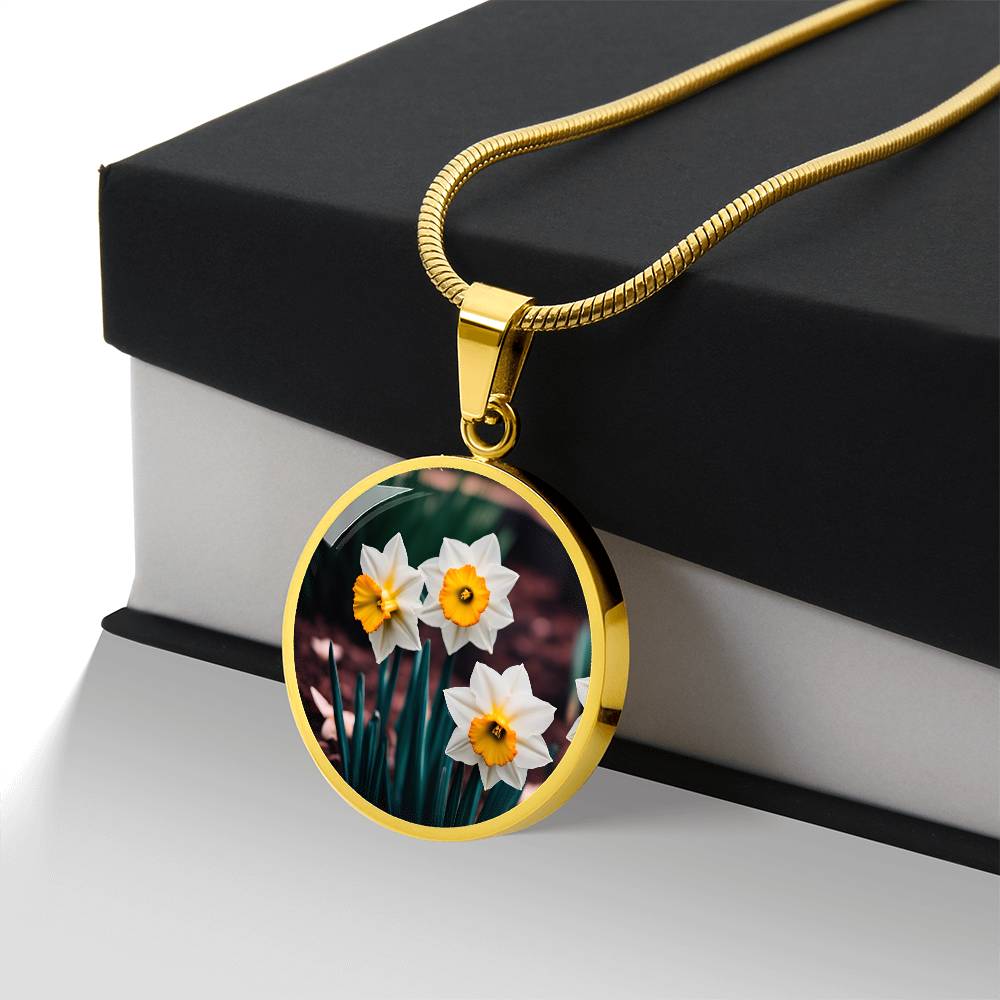 Narcissus Necklace Birth Month Flower Jewelry Plant Lover Gift Botanical Jewelry Pendant December Necklace Valentines Day Gift For Her