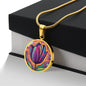 Tulip Necklace July Birth Month Flower Jewelry Plant Lover Gift Engraved Gold Floral Pendant Valentines Mothers Day Tulips Nature Lover Gift