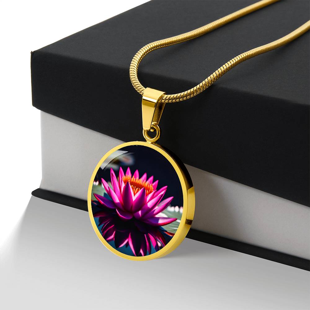 July Birth Month Flower Necklace Botanical Jewelry Necklace Water Lily Gold Flower Pendant Jewelry Plant Lover Gift Unique Gift For Her