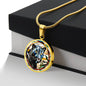 Jaguar Engraved Celtic Native American Zodiac Animal Charm Pendant Stained Glass Art Necklace Protection Spirit Dream Cat Jewelry Gift