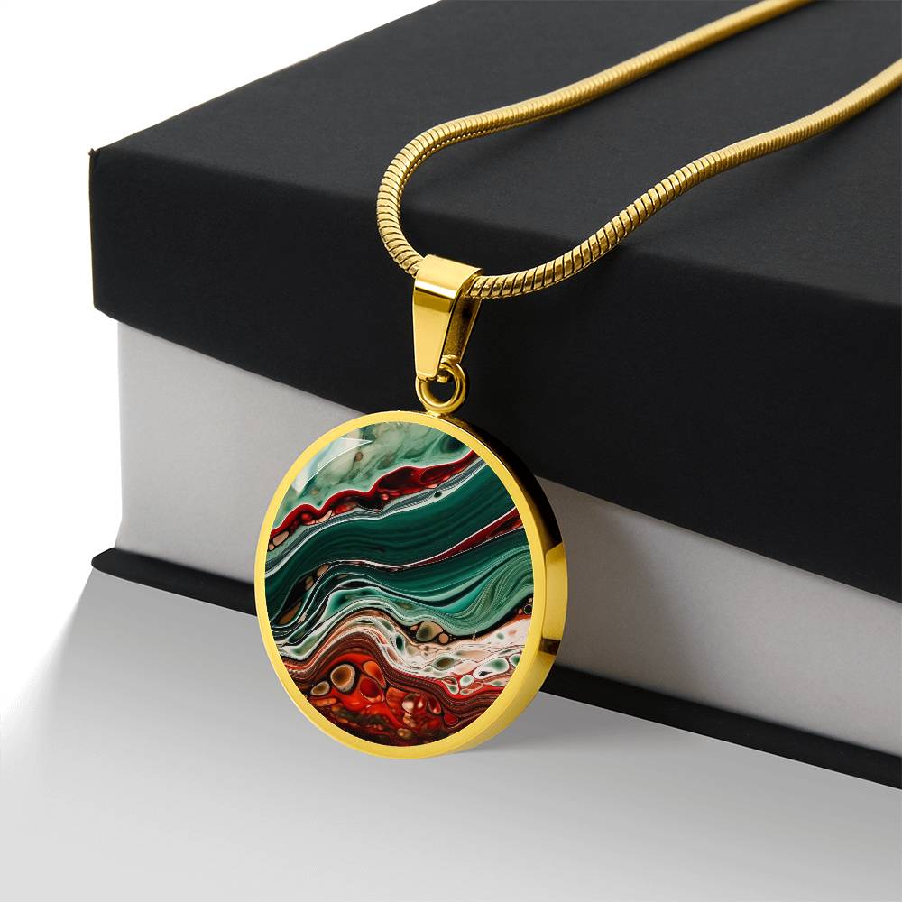 Pendant Necklace Marble Beauty Mesmerizing 3D imagination elegance Captivating Swirling Pattern Texture Ethereal Atmosphere Artistic Wonder