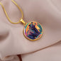 Dreamy Bear Pendant Necklace Gift, Magical Forest Wildlife Jewelry Moonlit Twilight Pastel Flowers Gift For Mom Grandma Mama Bear birthday