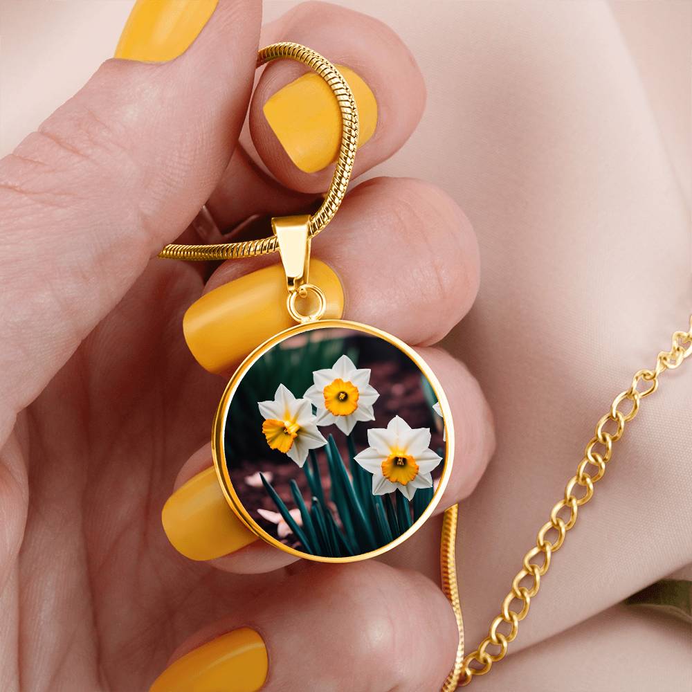 Narcissus Necklace Birth Month Flower Jewelry Plant Lover Gift Botanical Jewelry Pendant December Necklace Valentines Day Gift For Her