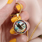 Bald Eagle Stained Glass Art Pendant Necklace Native American Jewelry Gift Zodiac Bird Charm Celtic Spirit Strength Gift for Her Mother Wife