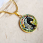 Black Stallion Pendant Necklace Horse Chinese Zodiac Animal Pendant Stained Glass Pony Art Jewelry Horse Lover Gift Dream Spirit Animal