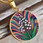 Lily of the Valley, May Birth Month Flower Pendant Necklace Gift, Floral Trippy Art, Daisies Vintage rave birth flower, Groovy Boho Hippie