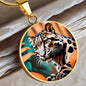Clouded Leopard Pendant Necklace Personalized Engraved Animal Lover Jewelry Zodiac Charm Spirit Animal Resilience Gift for Her Mother Wife