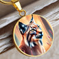 Lynx Pendant Necklace Personalized Engraved Celtic Cat Lover Jewelry Zodiac Charm Spirit Animal Mystical Wildcat Gift for Her Mother Wife