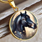 Black Stallion Pendant Necklace Horse Chinese Zodiac Animal Pendant 3D Dreamy Pony Art Jewelry Horse Lover Gift Dream Spirit Animal