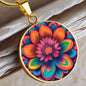 Sakura Pendant Necklace, April Birth Month Flower, Aries Taurus Birthday Gifts, Birthflower Pendant Necklace Jewelry, Floral Trippy Art