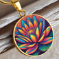 Water Lily Necklace July Birth Month Flower Jewelry Plant Lover Gift Engraved Gold Floral Pendant Valentines & Mothers Day Nature Lover Gift