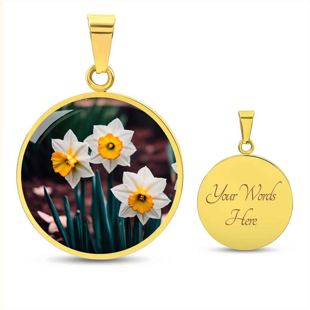 Narcissus Necklace Birth Month Flower Jewelry Plant Lover Gift Botanical Jewelry Pendant December Necklace Valentines Day Gift For Her
